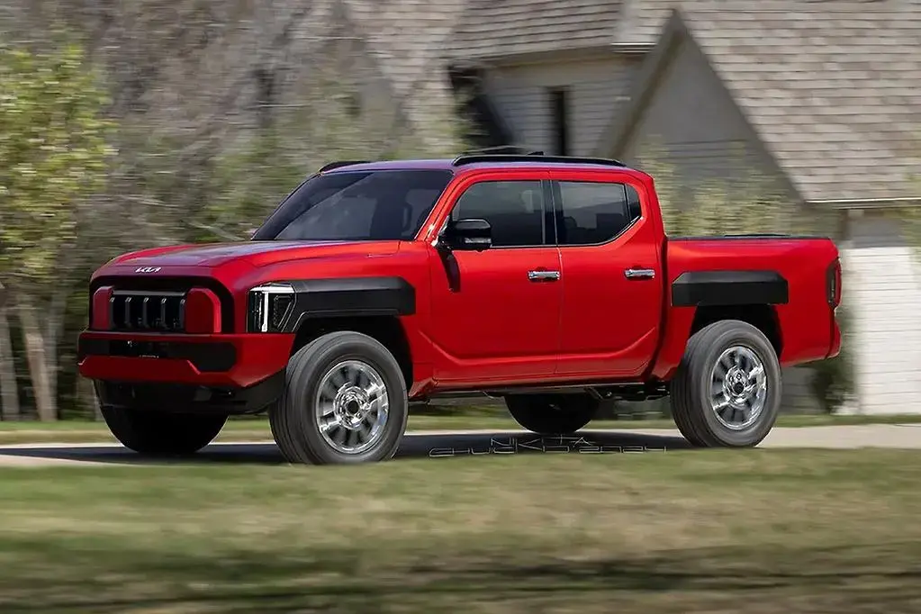 起亞EV9 皮卡渲染圖曝光,競爭特斯拉和福特電動皮卡